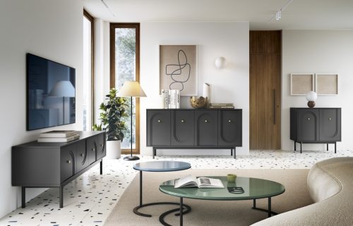 Éjjeliszekrény 1 ajtós fekete színben arany fogantyúval – MAZOMA