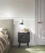 MAZOMA Bedside Table 1 Door Black with Gold Handle