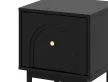 MAZOMA Bedside Table 1 Door Black with Gold Handle