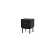 MAZOMA Bedside Table 1 Door Black with Gold Handle