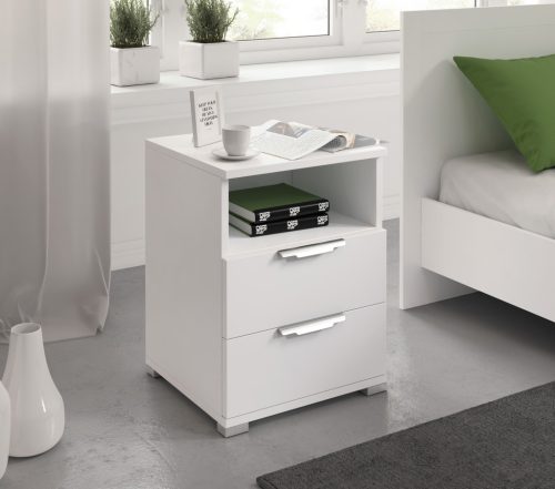 Éjjeliszekrény 2 fiókkal fehér színben 16 mm – NAKA