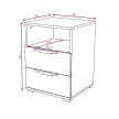 Éjjeliszekrény 2 fiókkal fehér színben 16 mm – NAKA