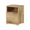 NAKA Bedside Table 2 Drawers Wotan Oak 16 mm