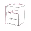 NAKA Bedside Table 2 Drawers Light Sonoma Oak 16 mm