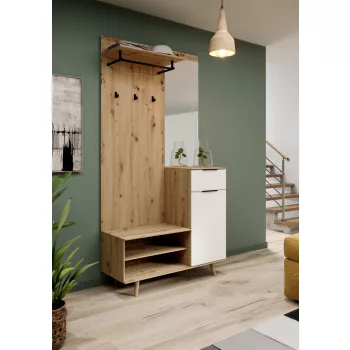 NORDIC B Hallway Furniture Set Artisan Oak / White