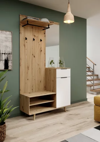 NORDIC B Hallway Furniture Set Artisan Oak / White