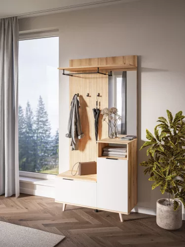 NORDIC C Hallway Furniture Set Evoke Oak / Tablia / White