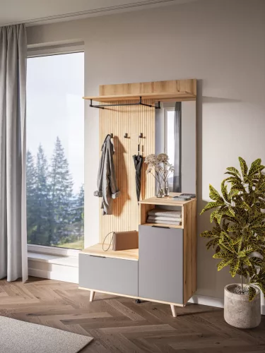 NORDIC C Hallway Furniture Set Evoke Oak / Tablia / Graphite