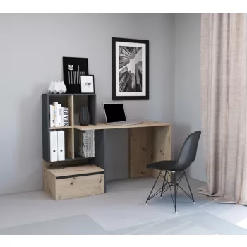   Íróasztal Artisan tölgy / antracit színkombinációban – PACO PC02