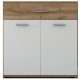 Chest of drawers with 2 doors and 1 drawer in wotan oak/white finish - Santo E