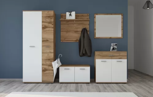 SANTO Hallway Furniture Set Wotan Oak / White