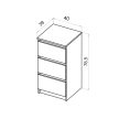 SIMPLE komód 40 cm 3 fiók kasmír