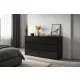 SIMPLE Chest of Drawers 120 cm 6 Drawers Black