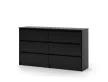 SIMPLE Chest of Drawers 120 cm 6 Drawers Black