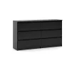 SIMPLE Chest of Drawers 120 cm 6 Drawers Black
