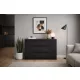 SIMPLE Chest of Drawers 120 cm 2 Doors 3 Drawers Black