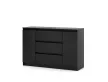 SIMPLE Chest of Drawers 120 cm 2 Doors 3 Drawers Black