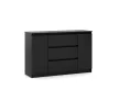SIMPLE Chest of Drawers 120 cm 2 Doors 3 Drawers Black