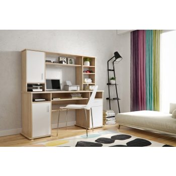 Písací stôl VIGO svetlý Sonoma dub/biela mat 16 mm