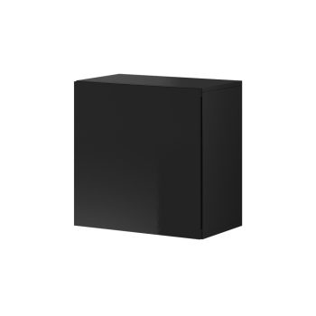   Fali szekrény fekete / fekete magasfény színkombinációban – VIVIEN 05