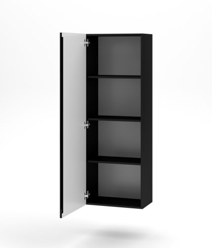 Fali szekrény fekete / fekete magasfény színkombinációban – VIVIEN 08