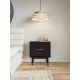 VIVA VI06 Bedside Table 2 Drawers Black with Gold Handles