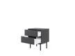 VIVA VI06 Bedside Table 2 Drawers Black with Gold Handles