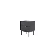 VIVA VI06 Bedside Table 2 Drawers Black with Gold Handles