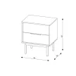 VIVA VI06 Bedside Table 2 Drawers Black with Gold Handles