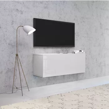 TV Cabinet White/White Gloss VIVIEN 01