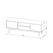 TV Cabinet 154 cm Black with Gold Handles VIVA VI01