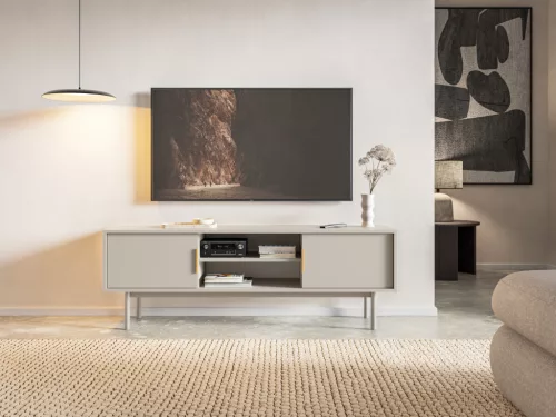 TV Cabinet 154 cm Cashmere with Gold Handles VIVA VI01