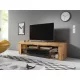 TV Cabinet 140 cm Wotan Oak/Black Gloss with LED EVEREST HUGO