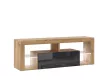 TV Cabinet 140 cm Wotan Oak/Black Gloss with LED EVEREST HUGO