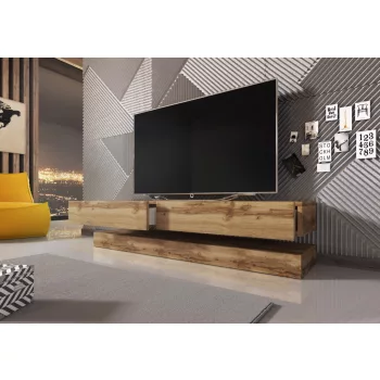 TV Cabinet 140 cm Wotan Oak with LED FLY