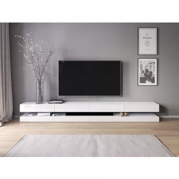 TV Cabinet White/White Gloss FLY DOUBLE