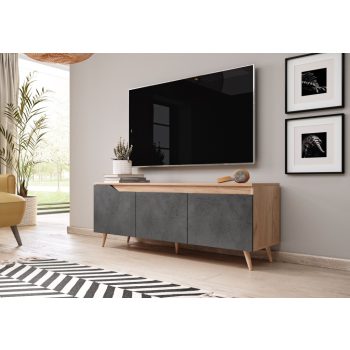   TV szekrény Craft arany / grafit beton színkombinációban – TUE